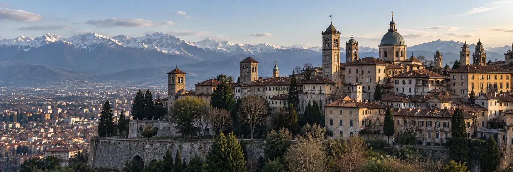 Veduta di Bergamo e del territorio circostante